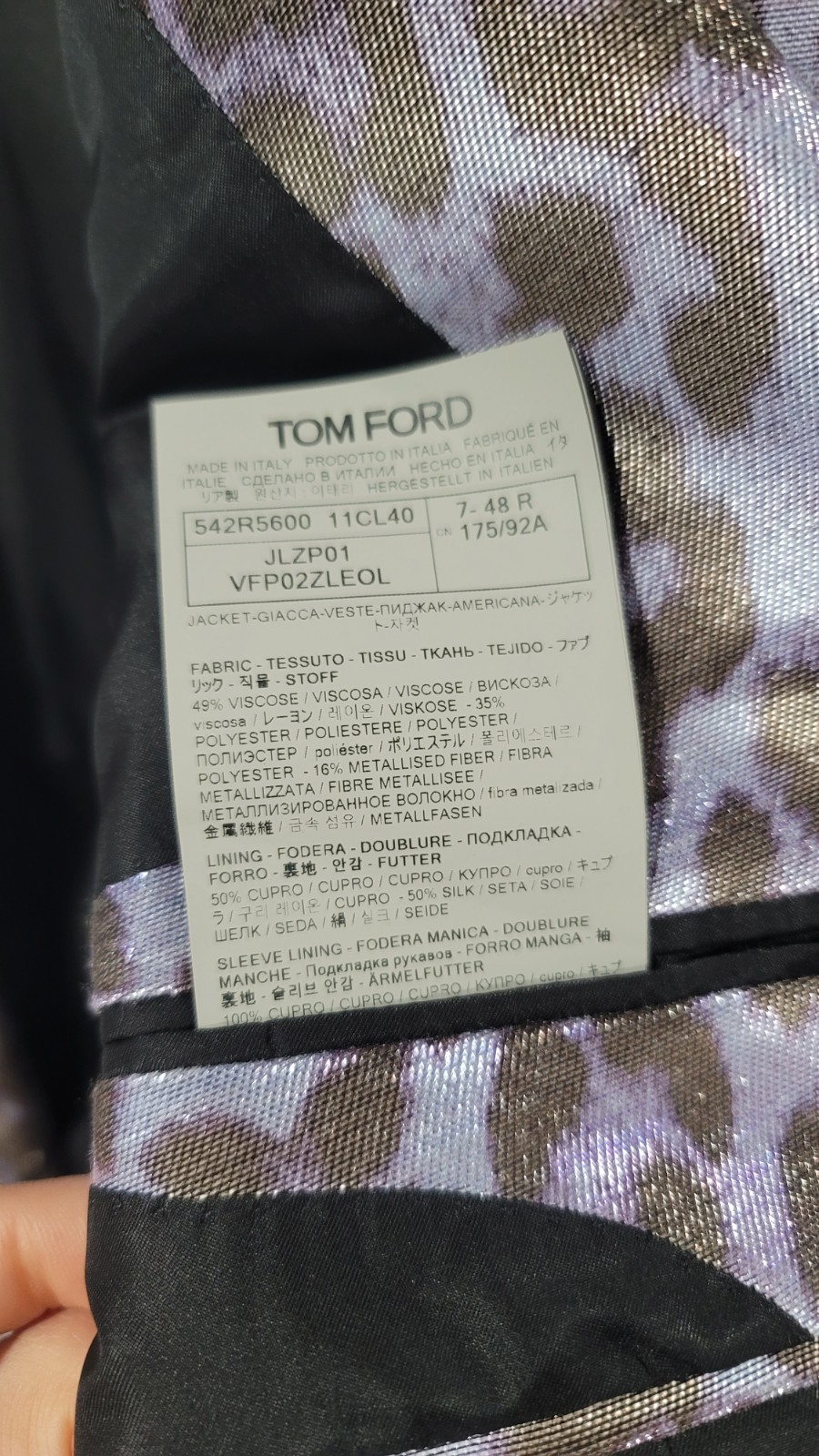 New TOM FORD Atticus Lilac Single-Breasted Blazer! 48 IT - 38 US! $6,000