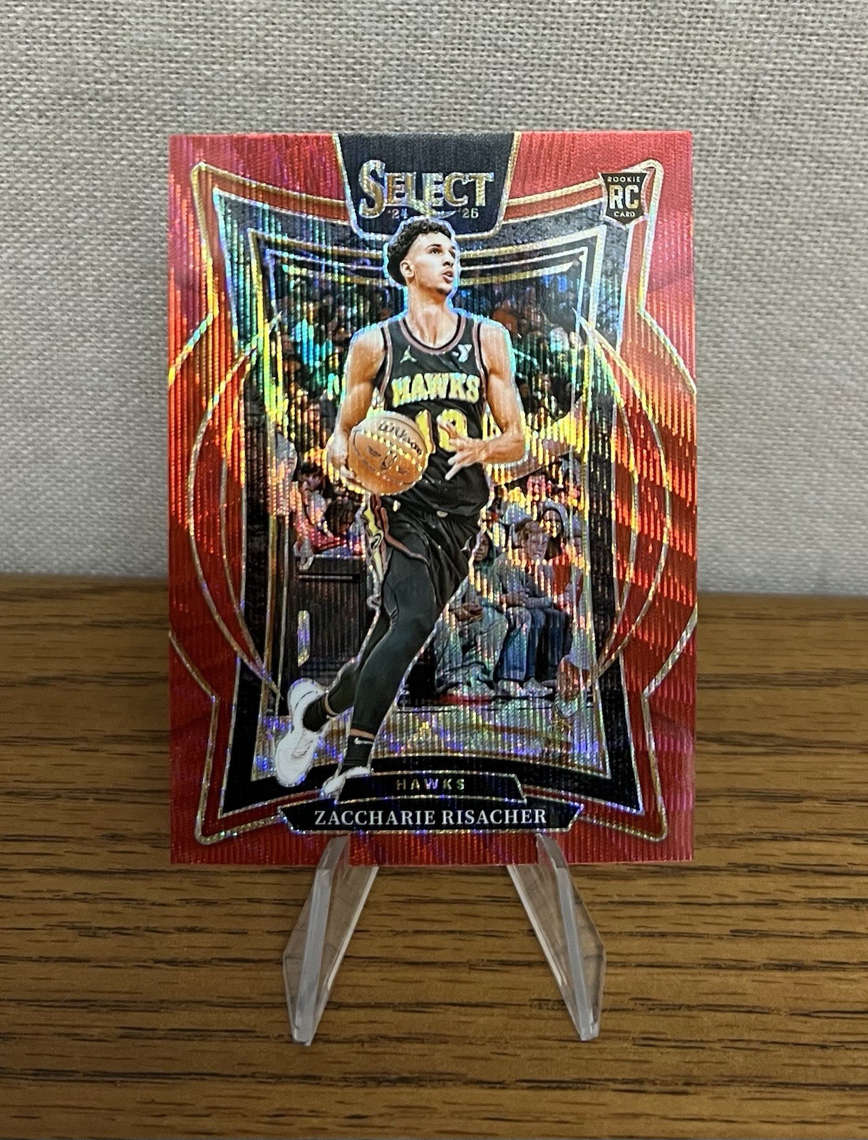Zaccharie Risacher 2024-25 Panini Select Concourse Red Wave International #86 RC
