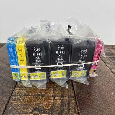 E252XL INK-2 Black 1 Cyan 1 Yellow 1 Magenta Printer Ink SEALED Epson Workforce