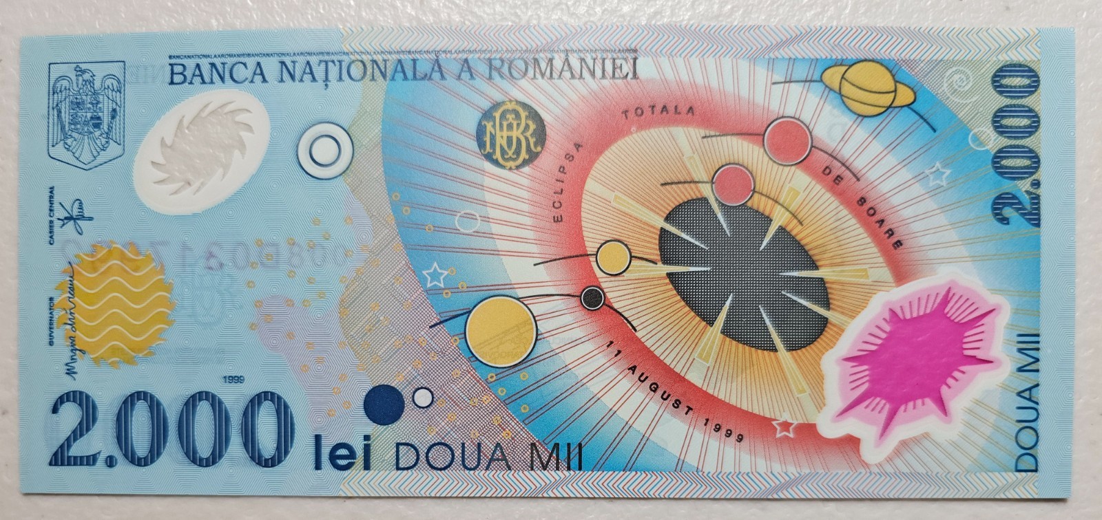 Romania 2000 Lei 1999 Polymer Unc