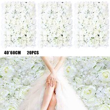 Artificial Flower Wall Panels 20 Pcs Flower Mats Silk Flower Panels Wall Decor