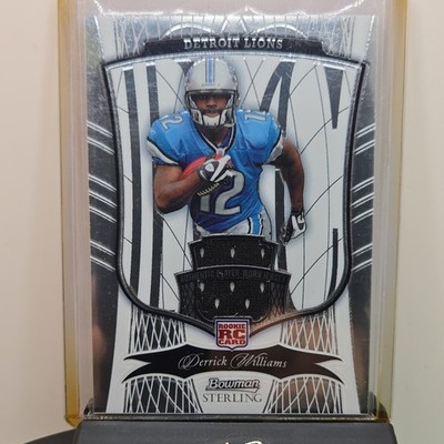 Bowman 2009 Sterling Rookie Memorabilia Derrick Williams Jersey #158/749 Lions
