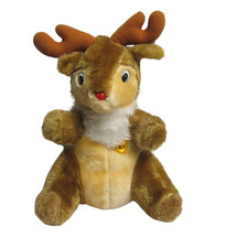 Rudolph Red Nosed Reindeer Plush 16" Vintage Musical Light Up 1986 Stuffed