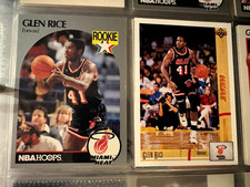 Glen Rice 2 Rookie lot 1990-90 NBA Hoops #168 91-92 Upper Deck #147 Heat RC