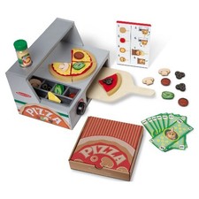 Melissa  Doug Top  Bake Wooden Pizza Counter Play Set 41 Pcs - FSC Certified