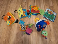 Vtg Soft Fabric Cloth Books Baby Toys Lot 6pc Bundle Crinkle Sensory Carseat