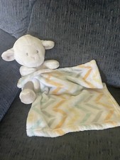 Little Miracles Plush White Lamb Sheep Lovey Security Blanket Chevron Costco