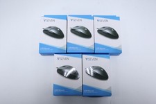 Lot of 5 New Seven USB Mouse Black Gray MV3000010