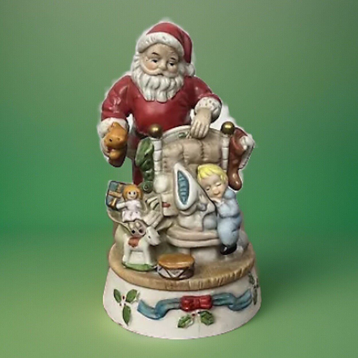 Christmas Santa Porcelain Musical Figurine Holiday Gift for Kids