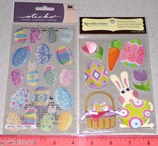 Recollections  Sticko Easter Basket Colored Easter Eggs Bunny Easter Stickers