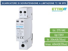 SCARICATORE LIMITATORE DI SOVRATENSIONE 1 MODULO TIPO T2 1P+N 20KA-40KA SPD