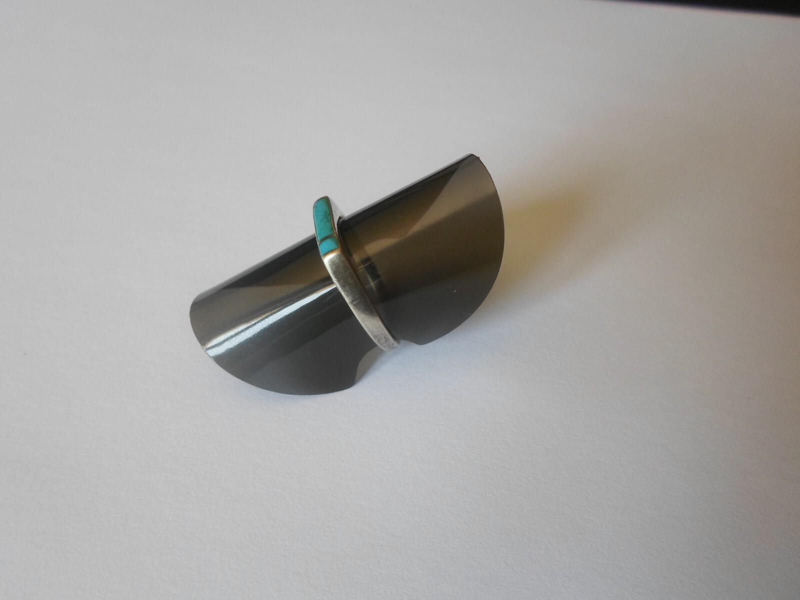 solid silver ring, turquoise color, size 51 - image 7