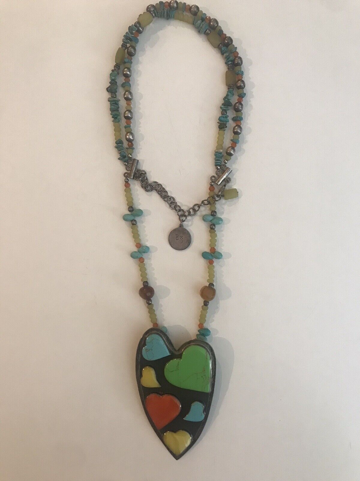 LAYER CHUNKY HEART STATEMENT NECKLACE - image 1