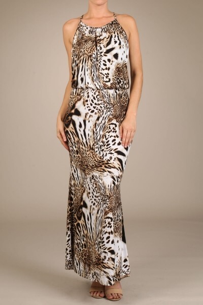 loose leopard print dress Leopard Print V-Neck Maxi Dress Loose Fit Cheetah Animal Print Milk Silk Gown