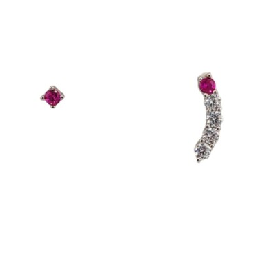 Orecchini V piccoli argento 925, orecchini donna zirconi bianchi orecchini zircone orecchini piccoli zirconi argento hoops argento 925 e zircone. made in italy