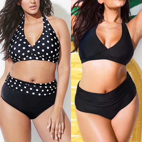 Dame Badeanzug Push Up Bikini Set High Waist Schwimmanzug Bademode Übergröße */ - Bild 6 von 33