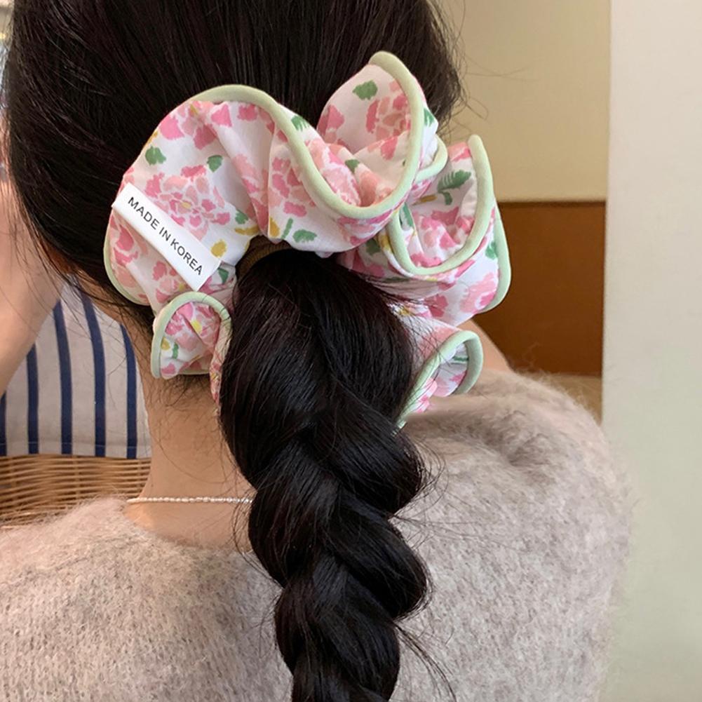 Large Floral Elastic Headband Hair Tie Scrunchie for Women F7 W5Y6