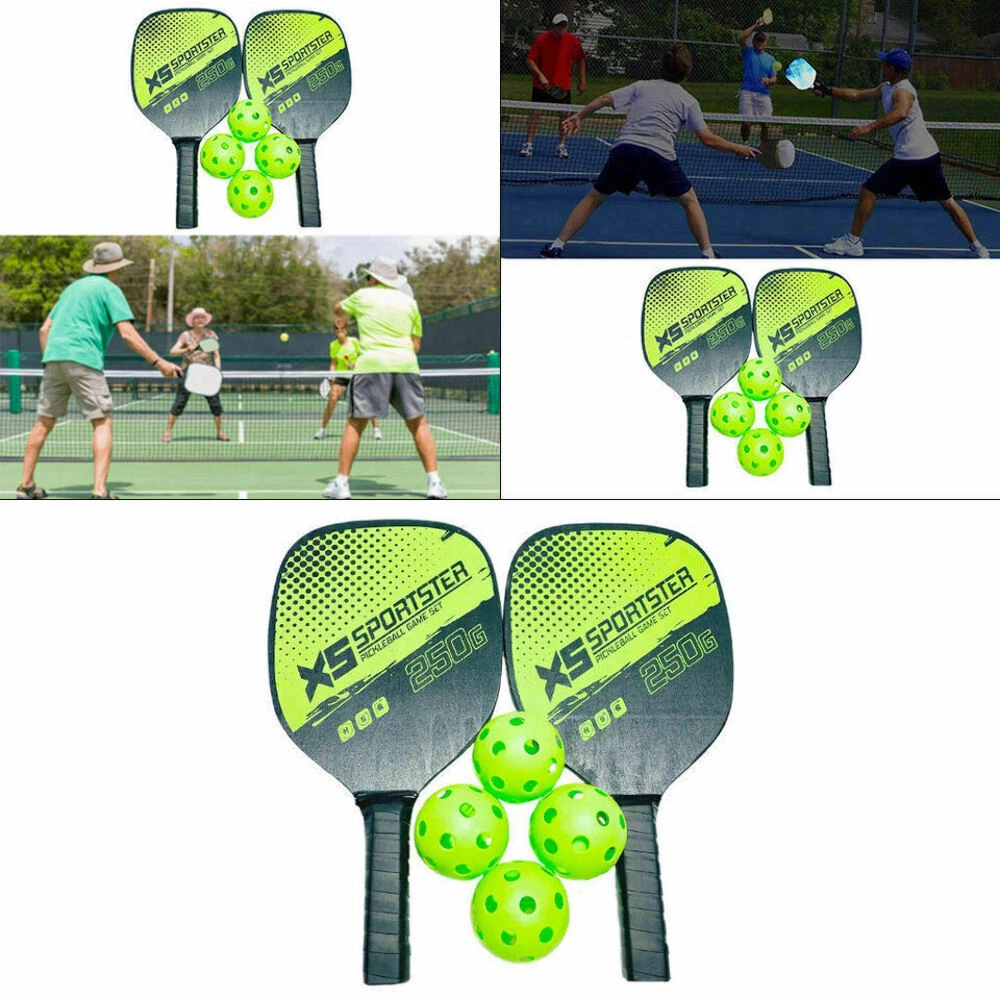 Pickleball XS Sport Paddle Set with 2 Rackets 4 Balls and Carry Bag Ships from USA CA