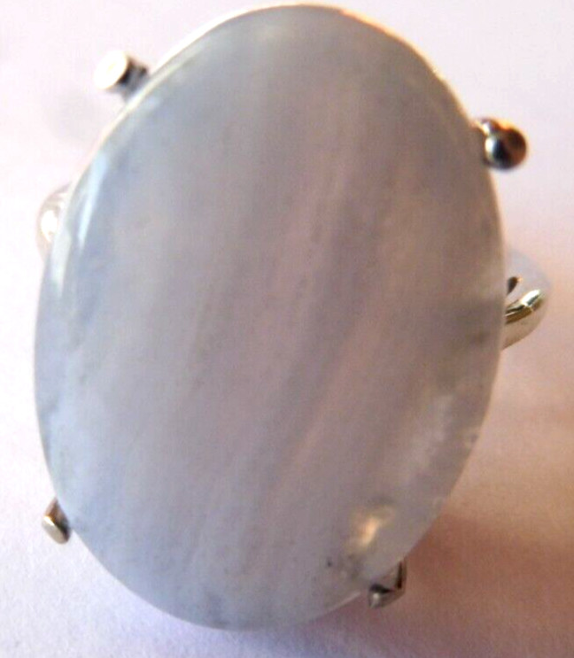 Bague en calcédoine ajustable en argent massif, le cadeau idéal pour femme