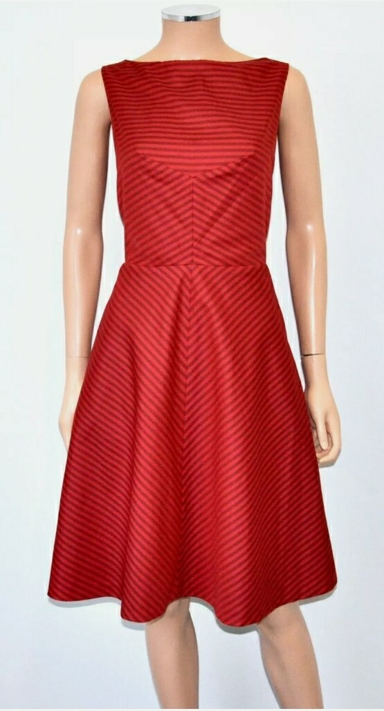 NEW ISAAC MIZRAHI FOR TARGET RED BLACK STRIPE A-LINE FIT & FLARE DRESS 48 14 NEW ISAAC MIZRAHI FOR TARGET RED BLACK STRIPE A-LINE FIT & FLARE DRESS 48 14