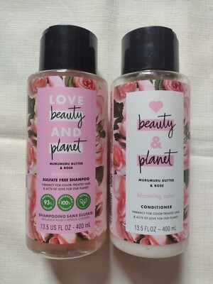 Love Beauty & Planet Murumuru Butter & Rose Shampoo & Conditioner 13.5 Fl OZ !