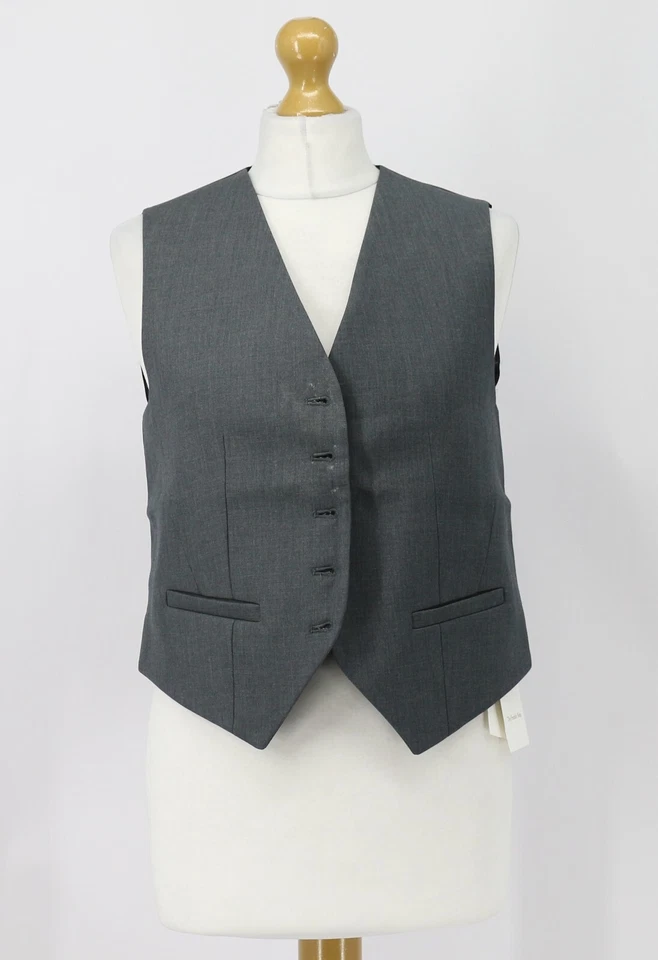 THE FRANKIE SHOP GELSO WOMENS BLAZER VEST UK M DARK GREY RRP £205 EG