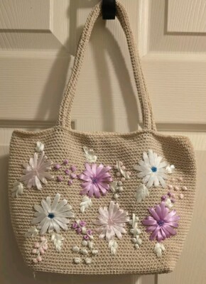 Casual Corner Annex Handbag Multicolor Floral Ribbon Accents W/ Coin Purse/Strap