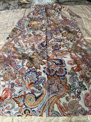BNWT LADIES SHEIN VACATION CREAM PAISLET PATTERN HALTERNECK DRESS SIZEM - Picture 4 of 4