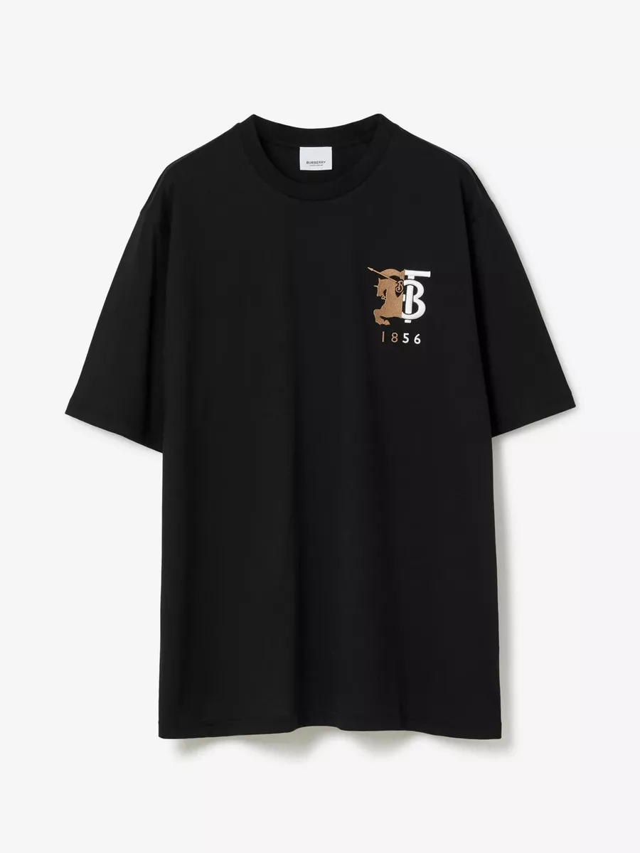 Burberry Contrast Logo 1856 Logo T-shirt Black S NWT AUTHENTIC
