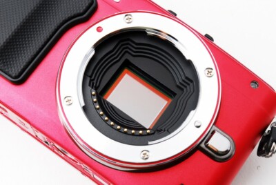 Olympus PEN E-PL6 16MP 14-42/40-150mm Lens Set Red [Exc+++] w/8GB