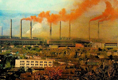 Hunedoara Romania Postcard Industrial Factories Unused - Picture 1 of 2