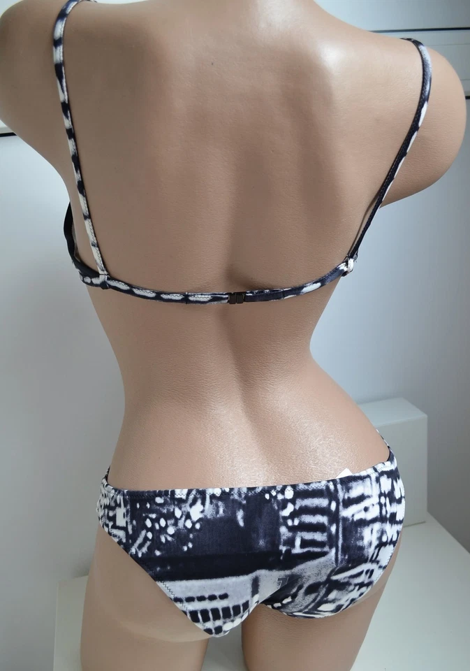 NWT LA PERLA Gold Label 2-Piece Printed Swimsuit Bikini Italy 10 S M Black White - Image 3 of 4