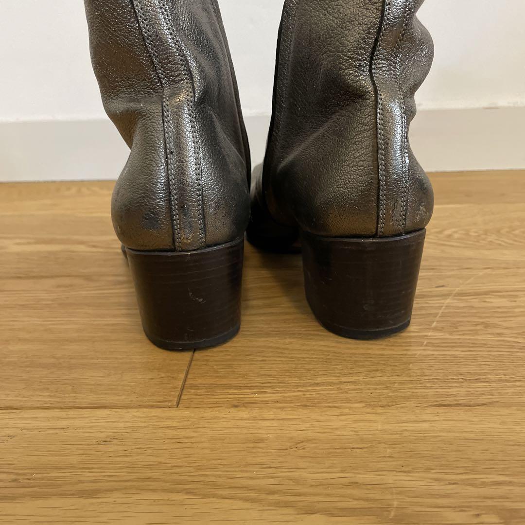 Men's YSL Jonny Boots in Silver Gold Lame Leather, Size 41 Men's YSL Jonny Boots in Silver Gold Lame Leather, Size 41