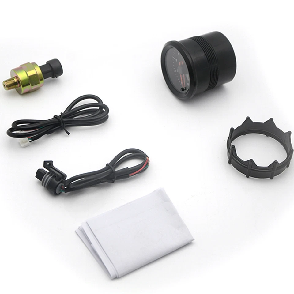 7 Color 52mm Oil Pressure Gauge 0-100 Psi+Sensor Analog/Digital Dual Disply Auto - Image 3 of 4