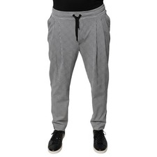 DOLCE & GABBANA Pants Black White Houndstooth Skinny Dress IT44/W30/XS 1050usd