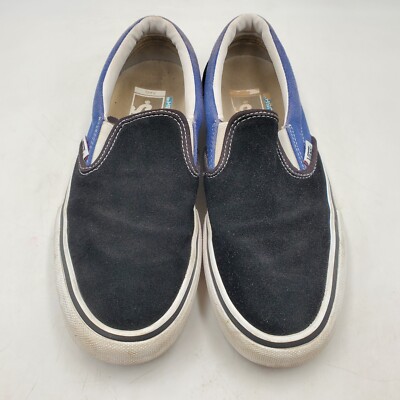 Vans Antihero Skateboard Shoes Size 7.5 Black Blue Slip-on | eBay