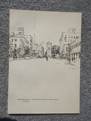 Bakersfield, Kalifornien - antiker Druck - 1939