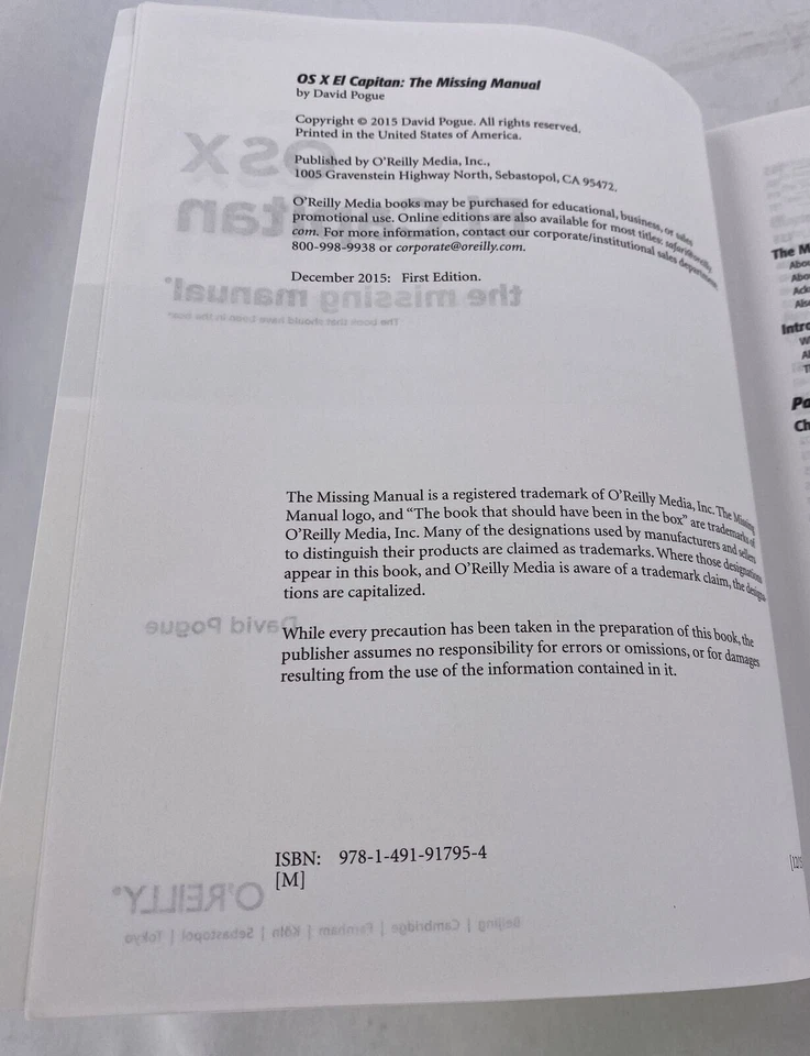 OS X El Capitan: The Missing Manual by David Pogue (English) Paperback  - Image 4 of 4