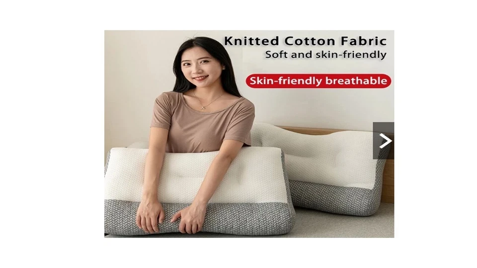 Neck Support Pillow Soft And Comfort Memory Foam Pillow Puffy Hollow 100% cotton - Image 2 of 4