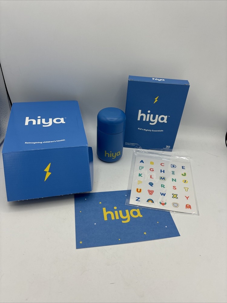 Hiya Health Kid's Bedtime Essentials 30 Day Chewables + Glass Bottle + Stickers