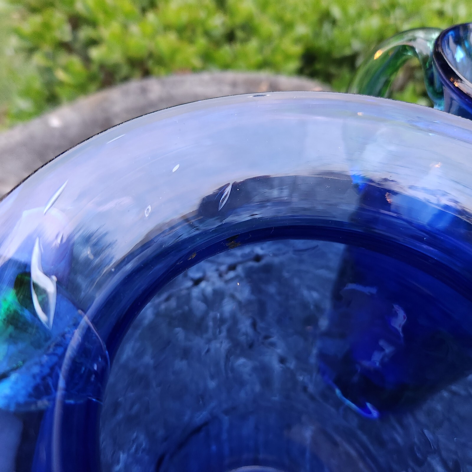 Vintage HAND BLOWN PITCHERS SET with 2 Cobalt Blue Glass Vases eBay