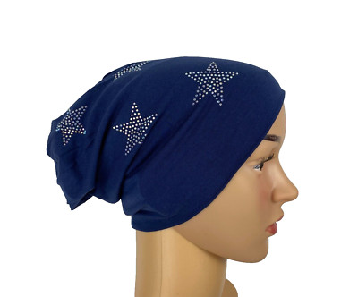 Kinder Mütze Beanie Übergang Mädchen Junge Blau Sterne Stretch Sport Boom It