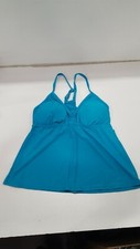Coastal Blue Women's Swimwear Laser Cut Tankini Top, L