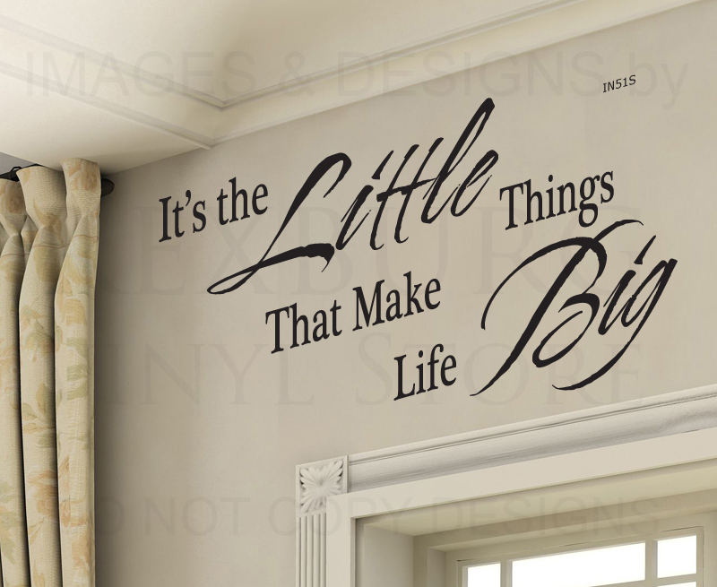 Vinyl Wall Decal Art Sticker The Little Things Life Quote Lettering IN51