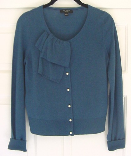 Pull Sans Manches Ann Taylor 100% Cachemire – Lavande, Perles Cristal, Taille S