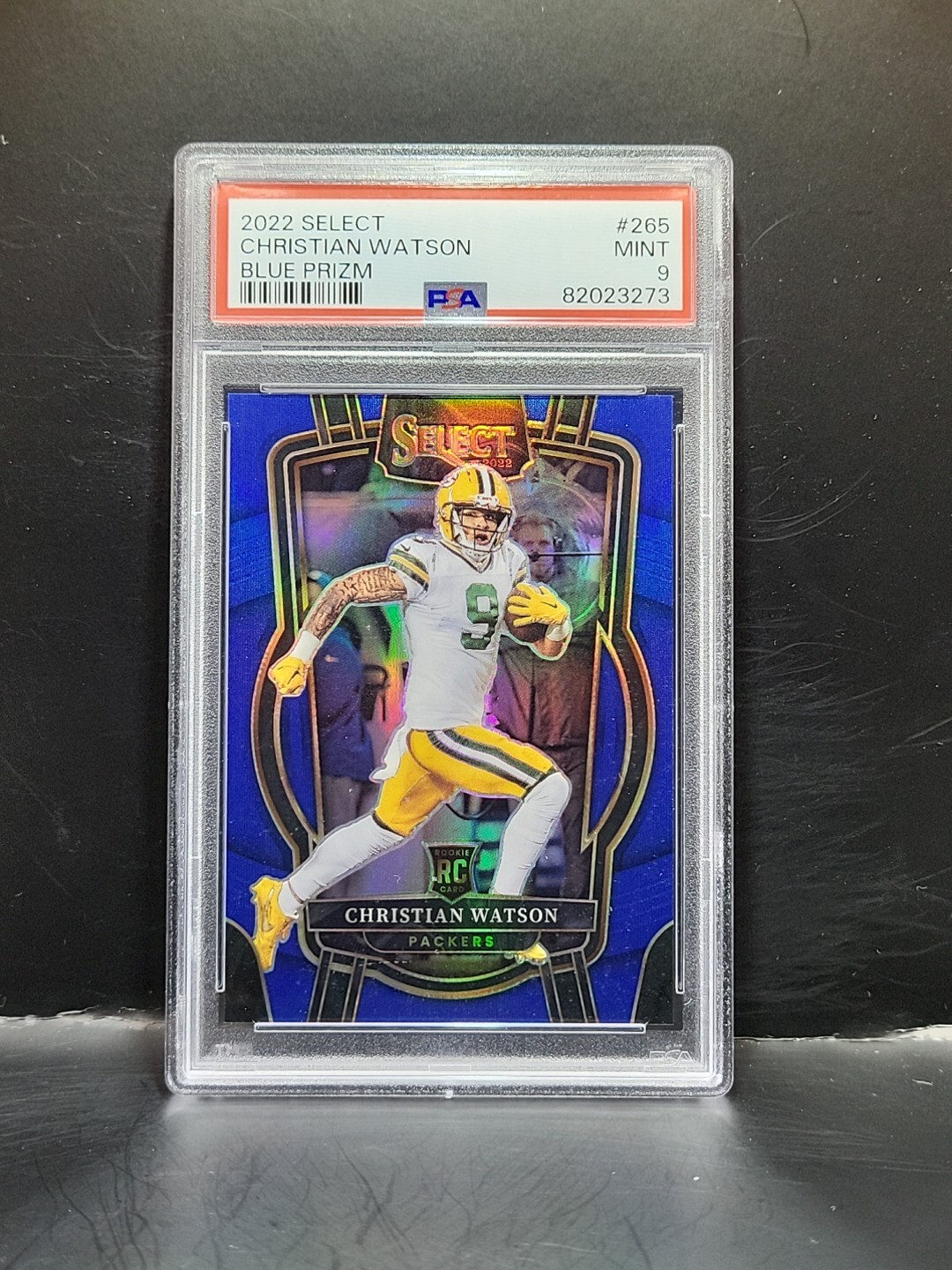 2022 Panini Select - Christian Watson #265 Blue Prizm Club #d/99 PSA 9 Packers