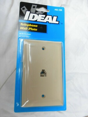 Ideal 85-206 Telephone Jack Wall Plates Ivory RJ11 Modular 2 pair Phone