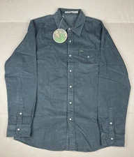 Criquet Men's Corduroy Pearl Snap Long Sleeve Western XL Button Blue NWT