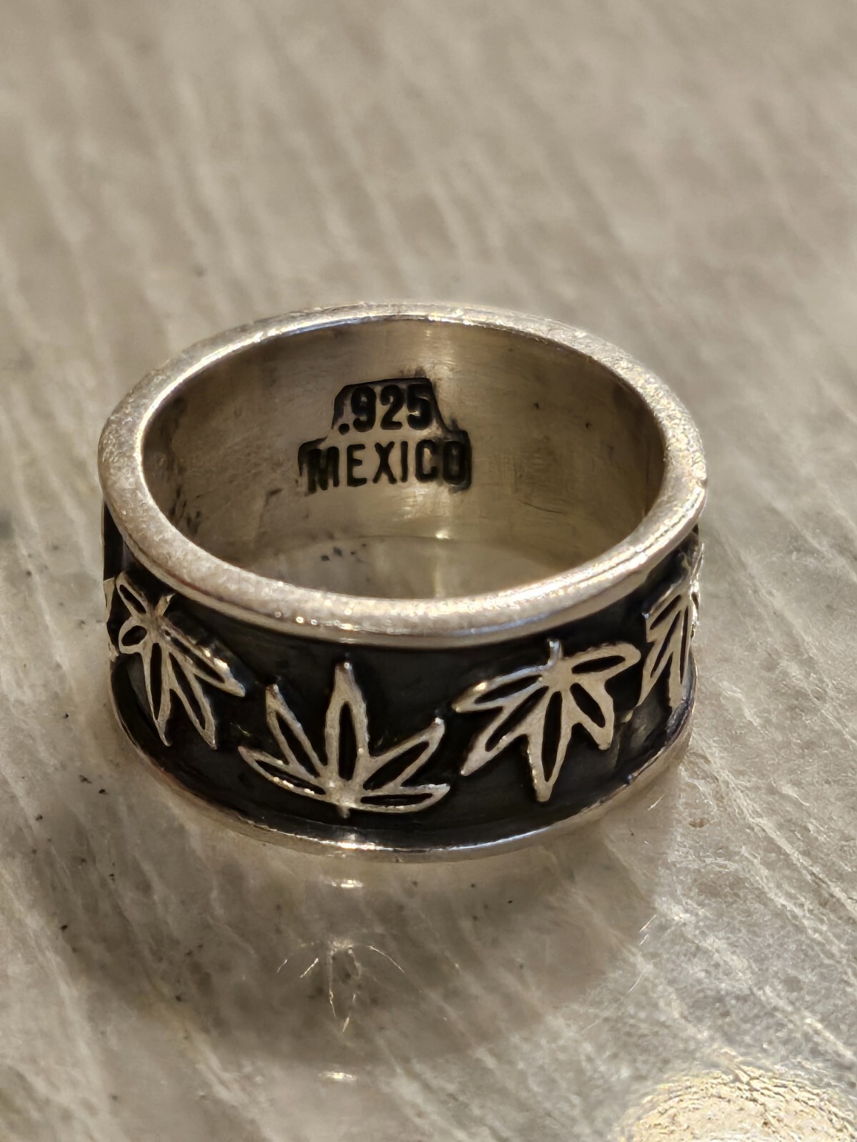 925 Sterling Silver Ring  Marijuana Leaf Weed Des… - image 3