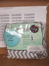 American Baby Company 100 Cotton Percale Crib Sheet 28"x52" ZigZag Gray
